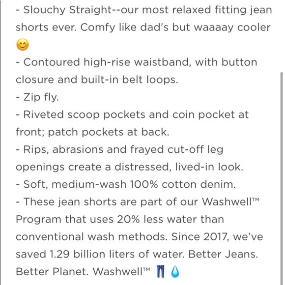 Old Navy med wash High Waisted  Slouchy Straight Cutoff Jean Shorts - Picture 14 of 14